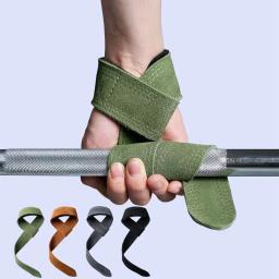 Pesos de couro antiderrapante para levantamento de peso, correias de pulso para fitness, treinamento de musculação, levantamento de ginástica, levantamento, elevador, 4mm, 1 par - Image 1