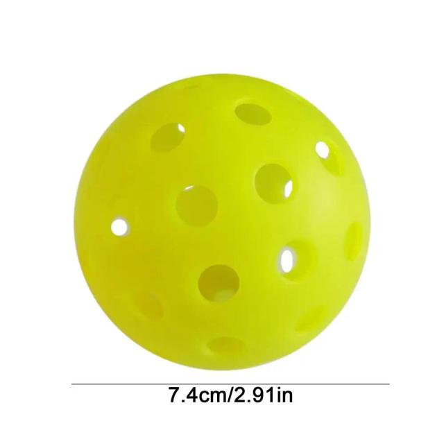 Bola de Pickleball Brilhante para Competição Noturna - Verde Durável de 74mm com 40 Buracos para Jogos ao Ar Livre