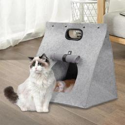 Portátil sentiu ninho de estimação, casas dobráveis, criativo respirável, ao ar livre, cão pequeno e gato, Pet Shop - Image 1