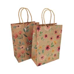 Sacos De Presente De Flor De Papel Kraft, Embrulho De Punhos, Favor Do Casamento, Embalagem Portátil, Saco De Compras, Fontes Do Partido De Aniversário, 12 Pcs, 24Pcs - Image 4