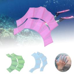 Nadadeiras De Dedo De Natação Aprendizagem Engrenagem De Piscina Dedo Wearing Mão Aletas De Malha De Linha De Treinamento De Mergulho Luvas De Piscina Paddle - Image 3