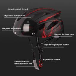 Capacete leve do ciclismo com construção durável, capacete confortável do Mountain Bike do PC, preto ajustável e amarelo - Image 6