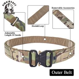 Sinairsoft-cinto tático para homens, liberação rápida, fivela de metal, molle laser, acessórios de vestuário de caça, 2 polegadas - Image 4