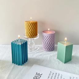 Diy cilindro forma geométrica vela molde de silicone artesanal fazendo cera soja scented velas artesanato ferramenta presentes decoração para casa - Image 2
