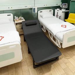 Cama de Solteiro Dobrável Simples, Cama de Acampamento Portátil Multifuncional, Cadeira Reclinável para Escritório, Simples e Sesta, 170cm, Novo - Image 3