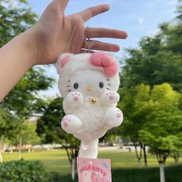 Sanrio Hello Kitty Cartoon Plush Doll, Stuffed Schoolbag Pendant, pequeno ornamento, Girl Gift, Spotify Premium, 10cm - Image 6