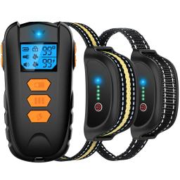 Colar de treinamento do cão do animal de estimação elétrico controle remoto 1000ft barkproof coleiras para cães vibração som choque recarregável à prova drechargeable água - Image 1