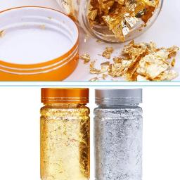 Papel metálico, folha de prata e ouro, flocos para artesanato DIY, douramento e artesanato, artes das unhas, 2PCs - Image 3