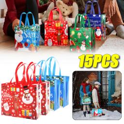 Saco De Embrulho De Presente De Natal, Organizador Do Presente, Saco De Doces, Sacola, Decoração De Natal Infantil, 15Pcs - Image 1