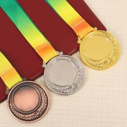 Prêmio Medalha com fita de pescoço para crianças, ouro, prata, bronze, prêmio, escola, esportes, reunião, 2 em, 1, 3, 5PCs - Image 2