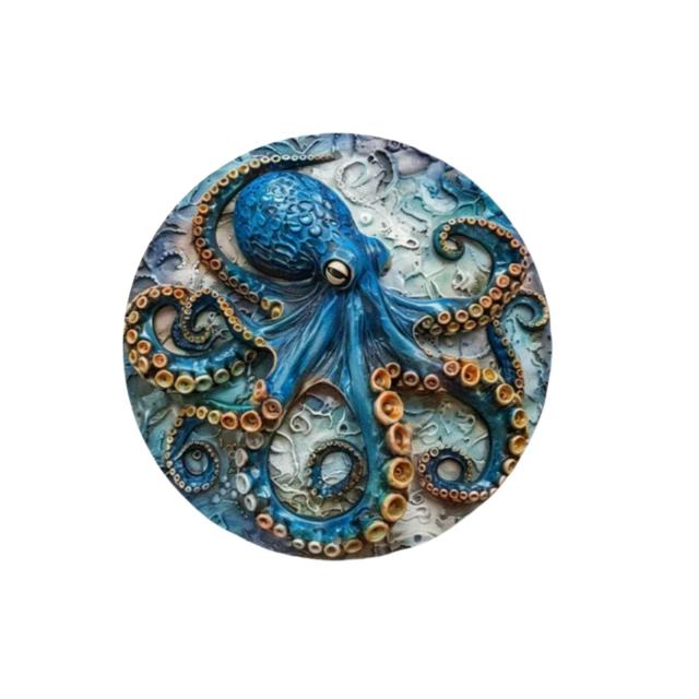 Placas Decorativas Redondas de Alumínio com Temas de Mar e Sereia para Decoração de Escritórios, Cafés, Bares e Quintais