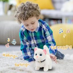 Novo andando gatinho brinquedo de pelúcia elétrico interativo gato animal de pelúcia meowing cauda balançando cabeça derrubando gato brinquedo para crianças presente - Image 2