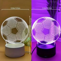 Futebol 3d luz noturna, lâmpada de ilusão óptica com toque, 7 mudando de cor, para quarto, 1pc - Image 5