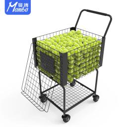 Bola de tênis colhendo cesta com quatro rodas, cestas de armazenamento de grande capacidade, carrinho de bola durável, alta qualidade, 2 camadas - Image 2
