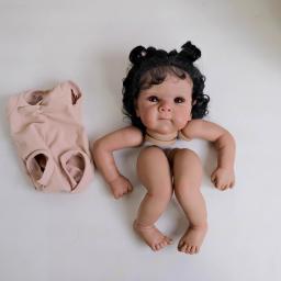 Npk 18 polegadas já pintado pele escura bettie peças de boneca reborn realista bebê pintura 3d com veias visíveis corpo de pano incluído - Image 1