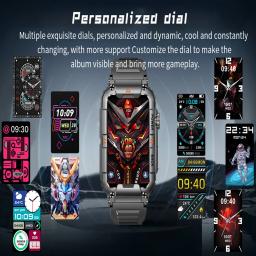 Relógio inteligente militar robusto para homens, Android IOS, relógios de negócios, IP68 impermeável, 1.85 ", AI Voice, Bluetooth Call, GPS Smartwatch - Image 2