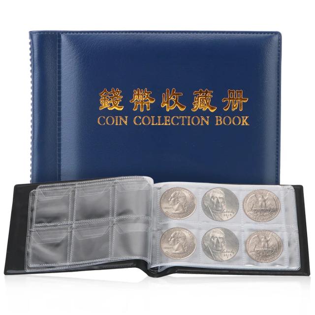 Álbum Comemorativo para Moedas com 60 Bolsos: Organizador Ideal para Colecionadores de Emblemas e Tokens