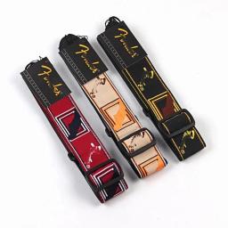 Correia de couro ajustável com bordado, acessórios para guitarra, folk acústico elétrico, moda, 3 cores - Image 2