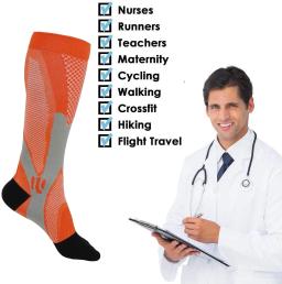 Meias de compressão para homens e mulheres, meias esportivas, enfermagem, rugby, maratona, ciclismo, futebol, varizes, corrida, 20-30 mmhg - Image 4