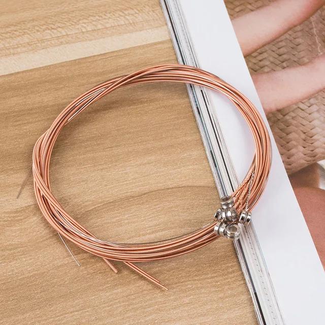 Conjunto de Cordas Acústicas Coloridas E-A para Guitarra - 6 Peças de Aço Universal