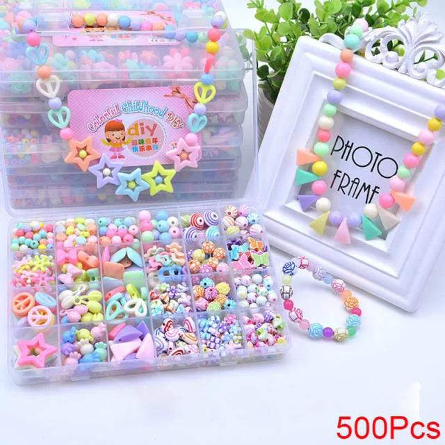 Brinquedo Educativo DIY Frisado para Crianças com Acessórios para Fazer Joias – Conjunto Criativo de 24 Grades, Presente Perfeito para Meninas