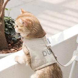 Evitar quebrando cinto de gato livre pequeno cão arnês pet colete reflexivo fiação tração corda cinta peito terno para gatinho andando - Image 2