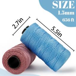Poliéster Art Yarn Cord para DIY, corda Macrame, tricô Crochet, sacos, cesta, chapéu do verão, artesanato, corda de corda, 200m, 1.5mm - Image 2
