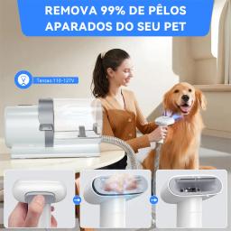 Aspirador de pó para pêlos de animais de estimação e kit para pêlos de cães com capacidade de 2,5 L, copo de pó maior para pêlos de animais de estimação e escova para cães para aspirador de pó para pêlos de animais - Image 2