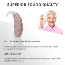 MelingB21-Powerful BTE Amplificador Auditivo, Auxílio para Idosos, Assist Sound Device com Earbuds, Voice Enhancer, PASD - Image 5
