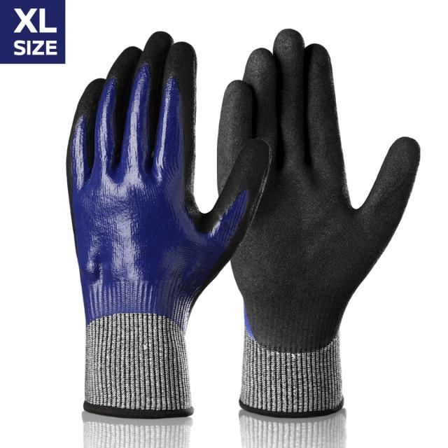 Luvas Super Grip: Proteção Resistentes a Cortes, Impermeáveis e Duráveis com Revestimento de Látex Duplo Unissex