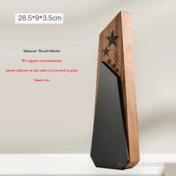 Troféu De Cristal De Mármore De Madeira Criativo, Empresa Excelente Empregado Reunião Anual Lembrança Presente, Medalha De Prêmio De Decoração De Casa, 1Pc - Image 5