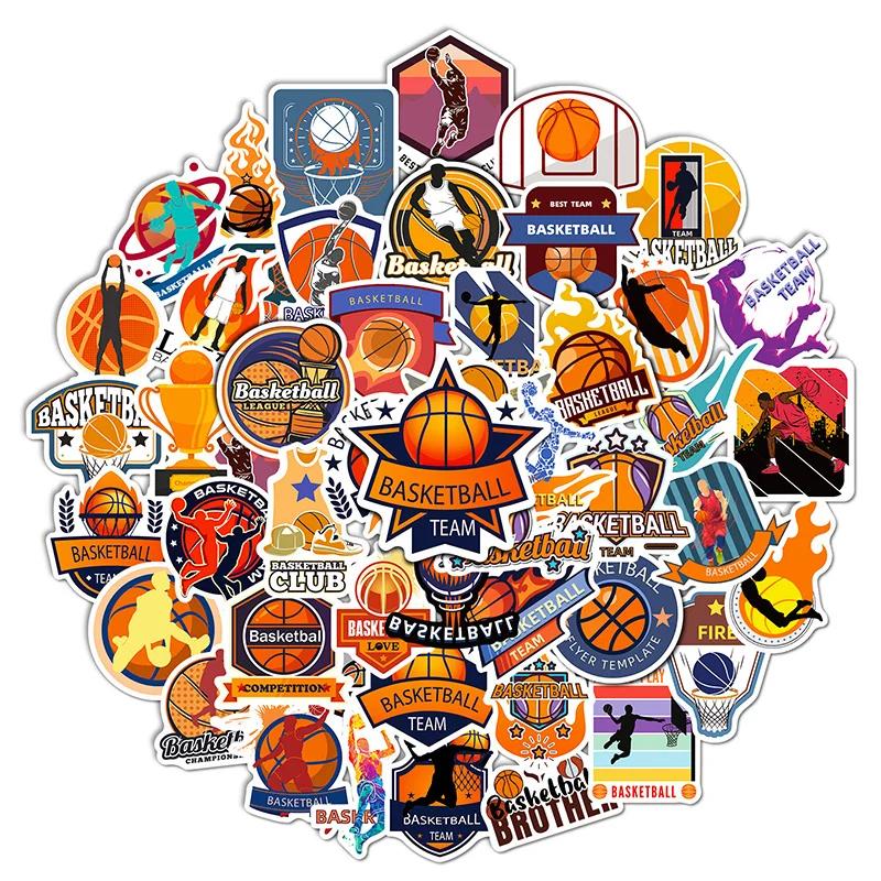 Desenhos animados Basquete Adesivo, Trendy Cool, Esporte motivacional, Slam Dunk, 50pcs - Image 1