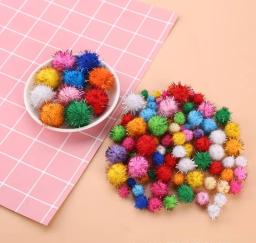 Glitter pompom pom bola, cores sortidas, para artesanato, decoração de festas, cores sortidas, 5cm, 200pcs - Image 6