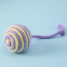 Algodão colorido corda Weave bola para Pet, Teaser Play, Mastigar Brinquedo, Scratch Catch Toy, Interativo, Engraçado, Gato, Cão - Image 4