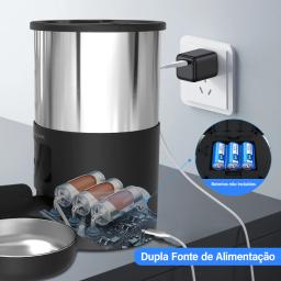 Newpet Comedouro para animais de estimação de 5 litros com microfone Comedouro automático para gatos Dispensador inteligente de ração para cães com temporização WiFi Comedouro quantitativo de aço inoxidável - Image 5