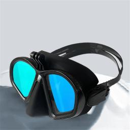 Profissional máscara de mergulho subaquático óculos de mergulho adequado para gopro pequena câmera de esportes all-seco revestimento óculos de mergulho - Image 5