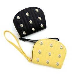 Porta-cartão bordado flor para mulheres, concha, bolsa de órgãos, bolsa com zíper, multi-slot, bolsa de cartão de crédito para senhoras - Image 3
