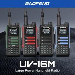 2 peças baofeng uv16m v2 walkie talkie 15w 50km de longo alcance 999ch presunto rádios fm uhf vhf typec carga inc redução de ruído rádio bidirecional - Image 6