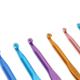 41xb 12 peças agulhas crochê coloridas alumínio conjunto agulhas tricô 2.0mm-8.0mm - Image 3
