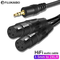 Jack para cabo de áudio XLR, TRS Stereo, macho para macho, Dual XLR Splitter, Mixer, amplificadores, 3,5mm - Image 6