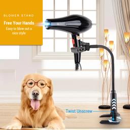Secador de cabelo para cães e gatos de estimação, secador de cabelo, 360 graus ajustável, suporte de grampos dobráveis - Image 2