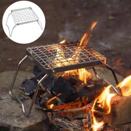 Portátil e leve Camping Grill, Grelha ajustável em aço inoxidável, Design dobrável, Perfeito para caminhadas piqueniques e pesca - Image 1
