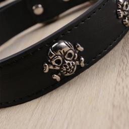 1pc colar preto crânio halloween ajustável coleira para animais de estimação suprimentos para cão filhote de cachorro halloween coleira para animais de estimação - Image 2