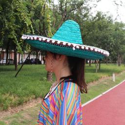 Chapéus de palha coloridos para homens e mulheres, festa mexicana, verão, chapéu de sol ao ar livre, sombrero, Halloween Cosplay, bordas decorativas - Image 5