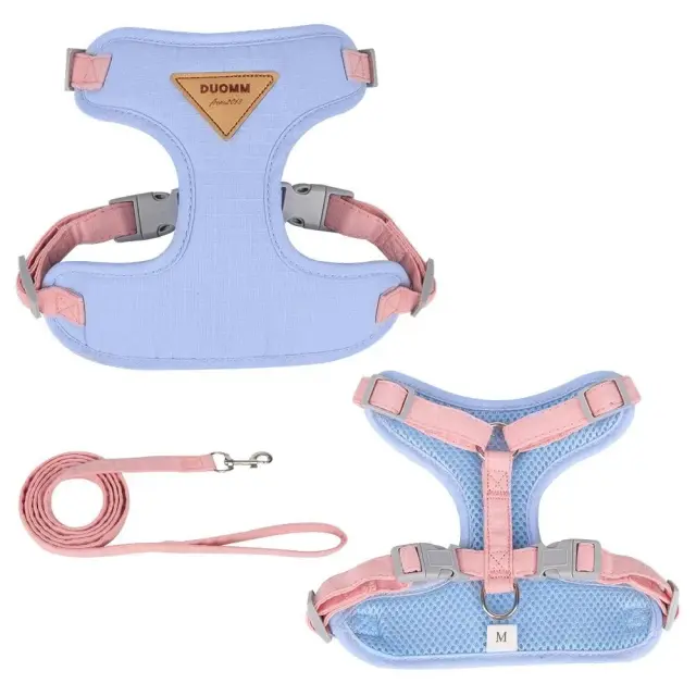 Arnês Ajustável de Nylon Soft para Pets, Malha Respirável para Gatos e Cães Pequenos e Médios