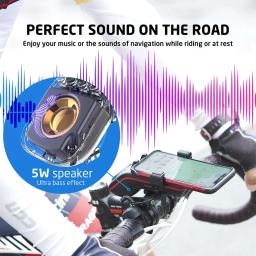 UPPEL-Alto-falante Bluetooth de Bicicleta Impermeável, Multifuncional 5W, Portátil, Caixa de Som Sem Fio para Bicicleta MTB, Luz, Power Bank, Novo - Image 5