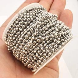 Aço inoxidável bola talão cadeia colar, massa com correspondentes conectores, fechos para fazer jóias, pendurado artesanato DIY - Image 6