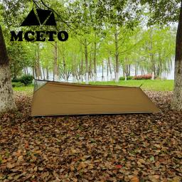 Ultraleve dupla camada barraca de acampamento para 1 pessoa, sem moldura, caminhadas, uma pessoa, apenas 500g, cor cáqui - Image 6