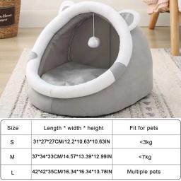 Cama macia interior para cães e gatos pequenos e grandes, Pet Tent, Kitten House, Cozy Puppy Cushion, Cute - Image 6