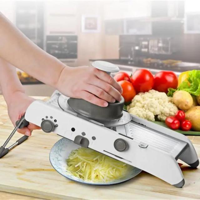 Ajustável Slicer de Aço Inoxidável com 18 Tipos para Fatiar, Ralar e Cortar Vegetais e Batatas